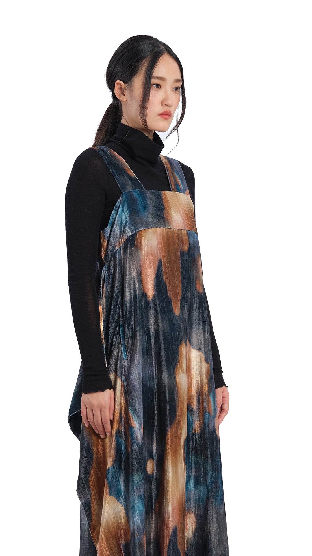 Stylish Watercolor Graphic Velour Printed Dress for Women - Elegant Flowy Maxi Dress for Casual Outings, Beach Vacations & Summer Parties