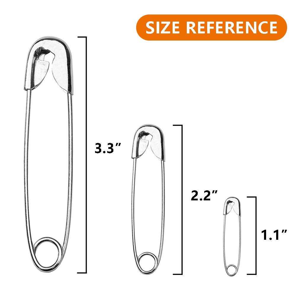 50PCS 3.3 Inch Stainless Steel Safety Pins - Bulk Decorative Silver Sewing Pins, 75mm Clothing Clips for DIY Crafts, Sewing Projects & Fabric Repair | Durable Metal Fasteners for Home & Office Use