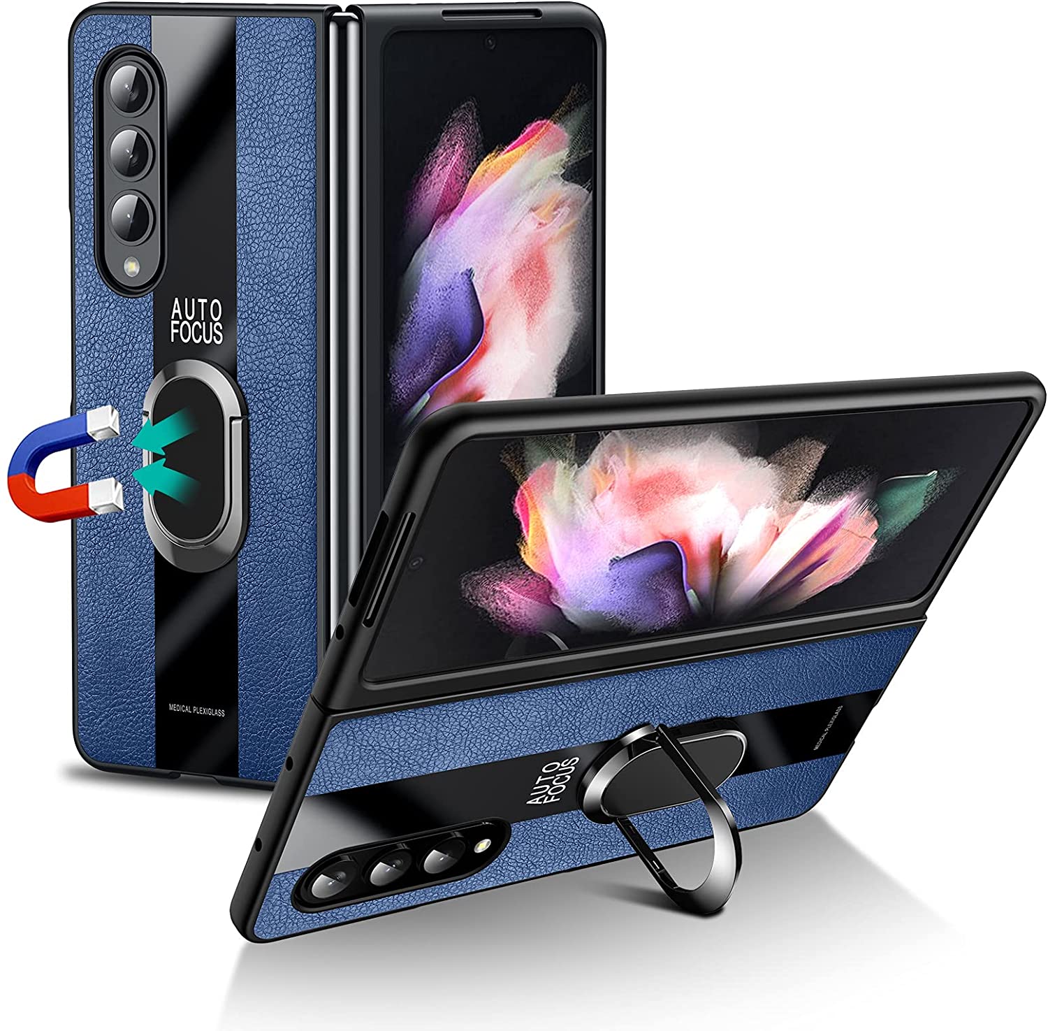 Samsung Galaxy Z Fold 3 Case with Built-in Kickstand Ring - Protective Cover for Foldable Phone - Perfect for Work, Travel & Entertainment