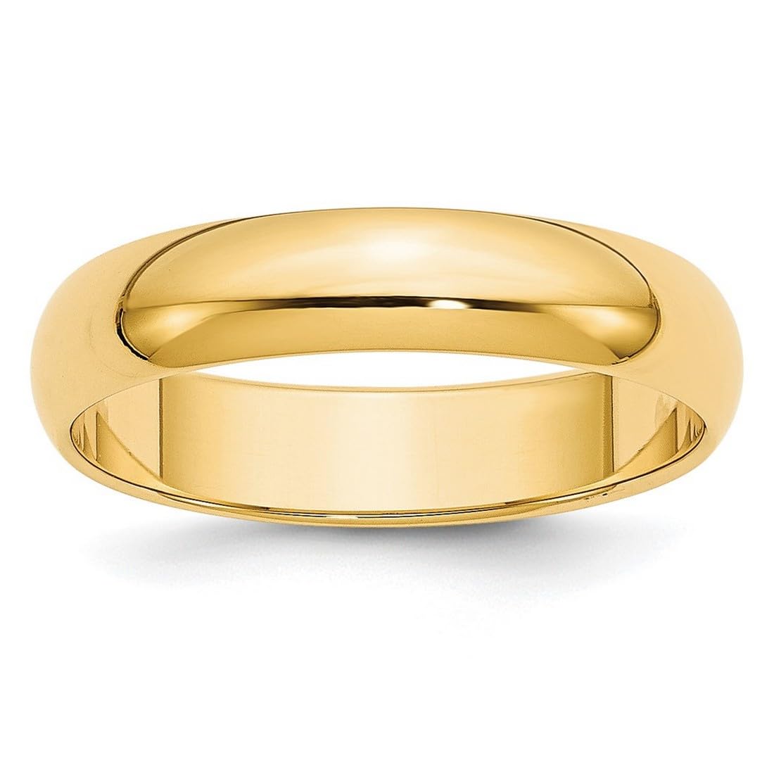 14K Yellow Gold Solid Polished Half Round 5mm Wedding Band Ring for Women & Men - Perfect for Anniversaries, Engagements and Everyday Wear