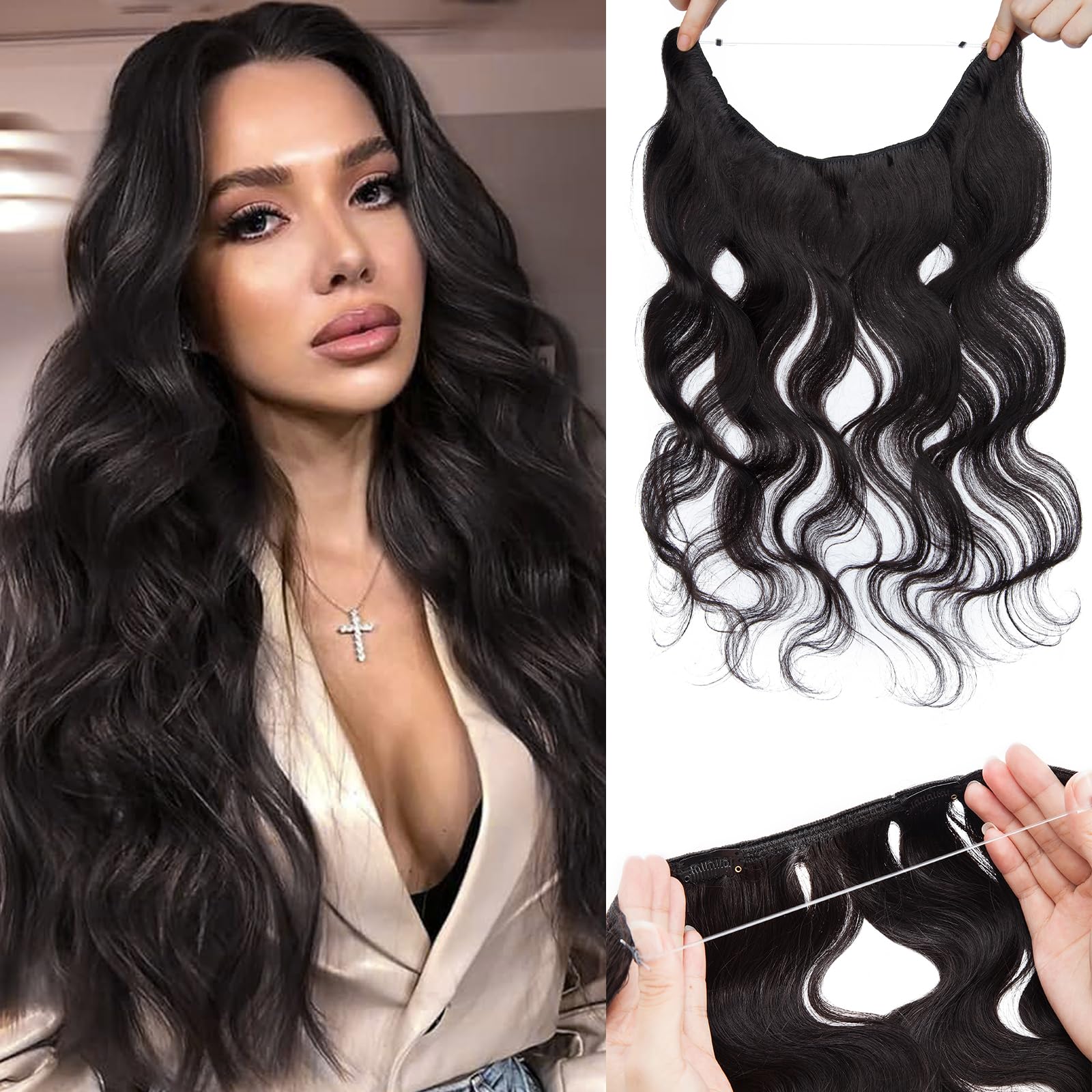 Benehair Miracle Wire Hair Extensions for Women - 22