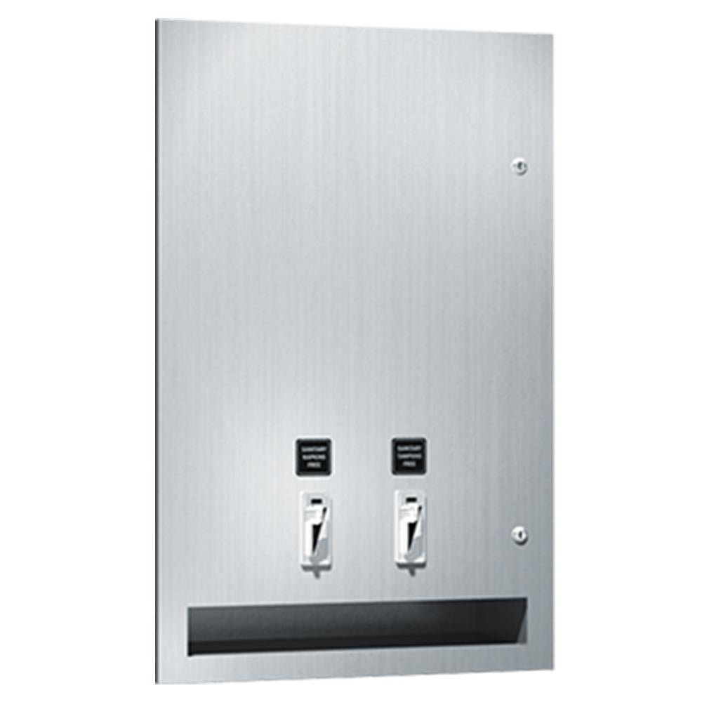 ASI 64684 Recessed Sanitary Napkin & Tampon Dispenser - Satin Finish for Women's Restroom Hygiene | Wall-Mounted Feminine Product Dispenser for Public Bathrooms & Commercial Spaces