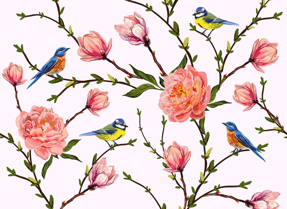 Little Birds Design Wall Decals - Nursery, Kids Room Decor - Perfect for Baby Shower Gifts & Children's Bedroom Wall Art