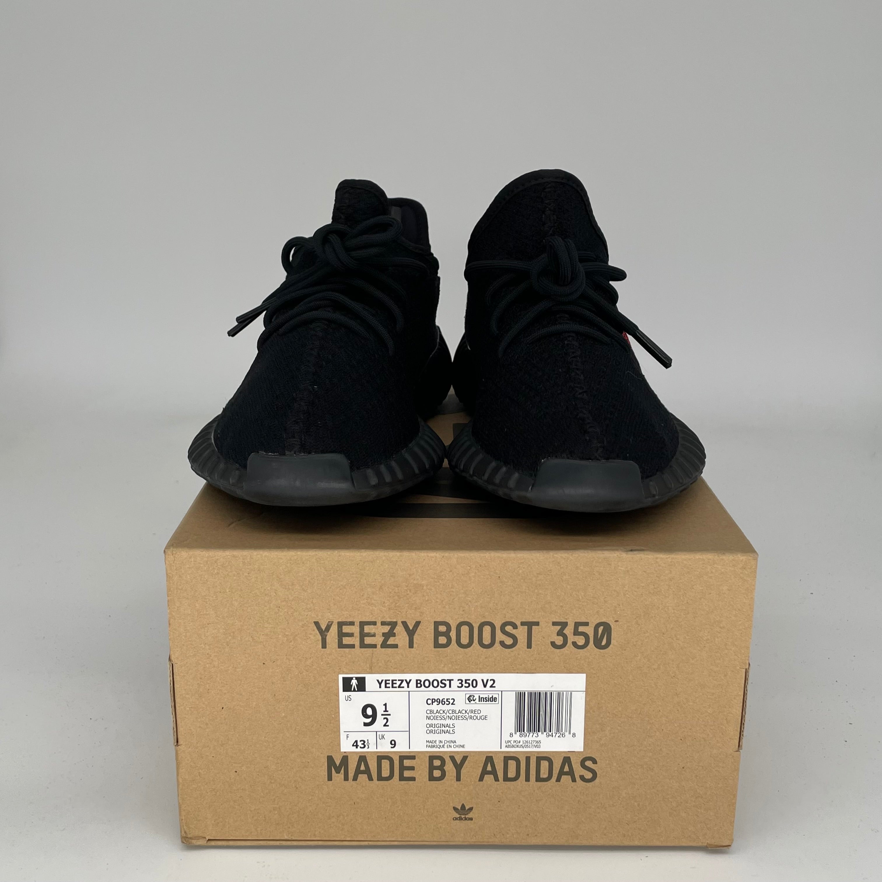 Adidas Yeezy Boost 350 V2 'Bred' Black Red - Men's Size 9.5 CP9652 | Running Shoes, Sneakers for Gym, Workout & Casual Wear