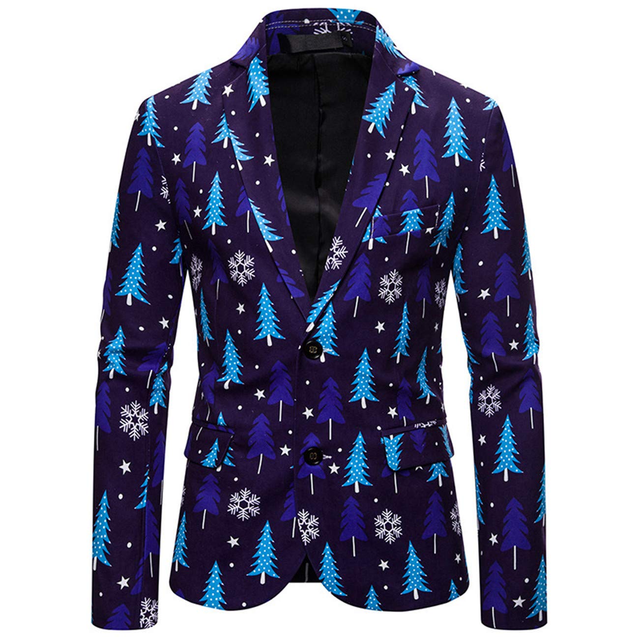 Men's Floral Printed Blazer for Christmas & New Year - Stylish & Sporty for Parties & Events