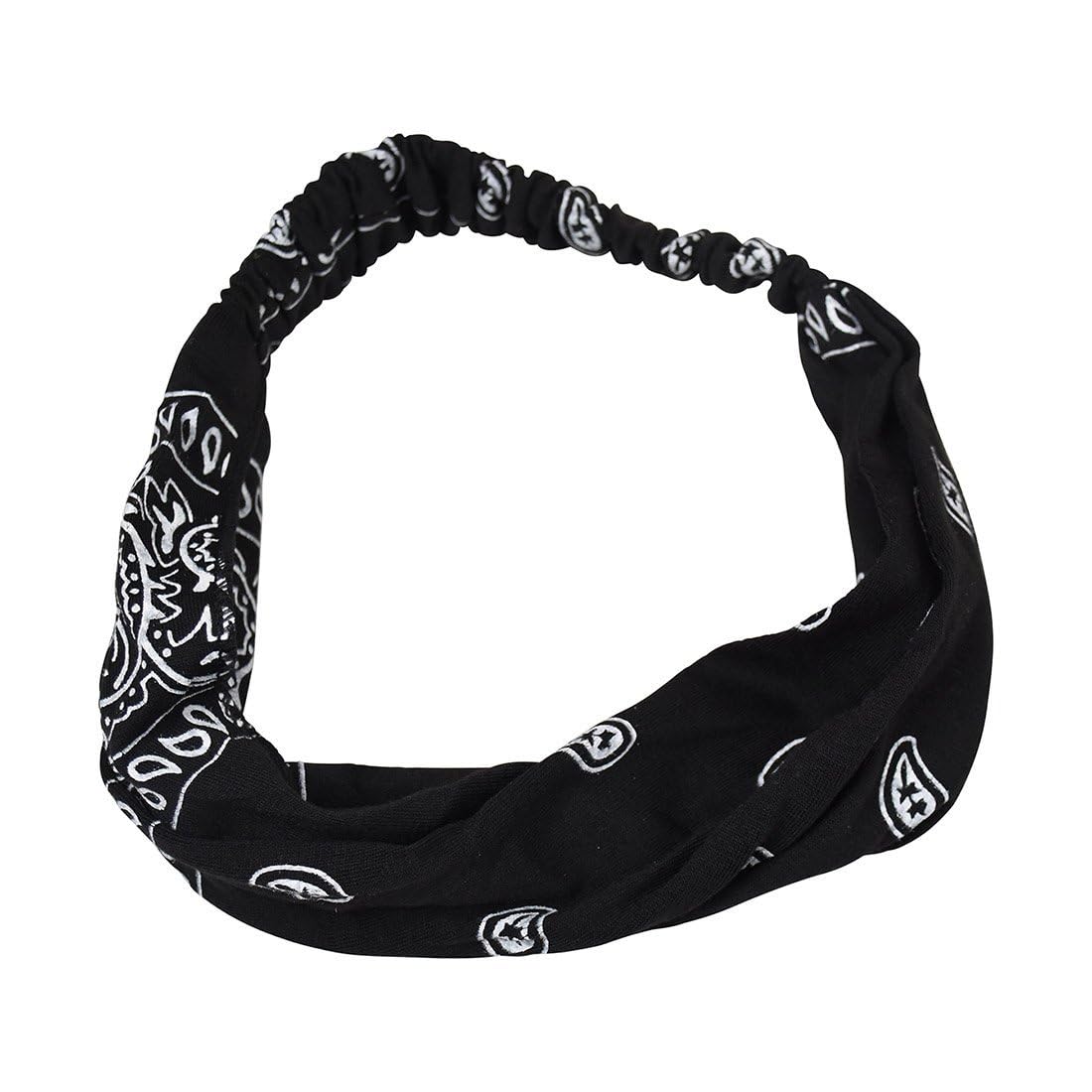 Motique Stretchy T-Shirt Fabric Bikers Bandana Set of 6 - Wide & Comfortable Headwraps for Fitness, Yoga, Outdoor Activities, and Sports