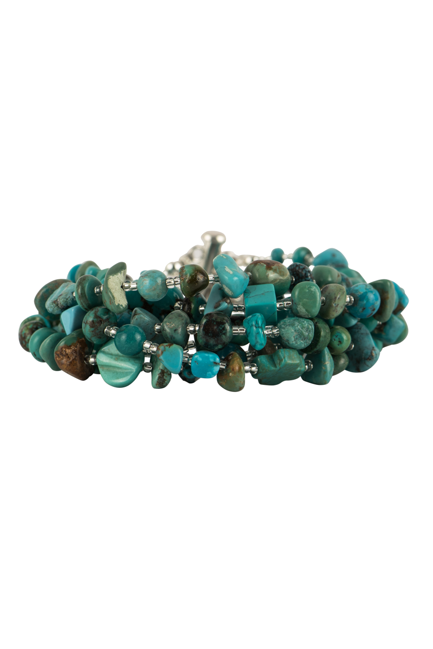 Paige Wallace Turquoise Mixed Stone Bracelet - Handmade Boho Beaded Bracelet for Women | Perfect for Yoga, Meditation & Everyday Wear
