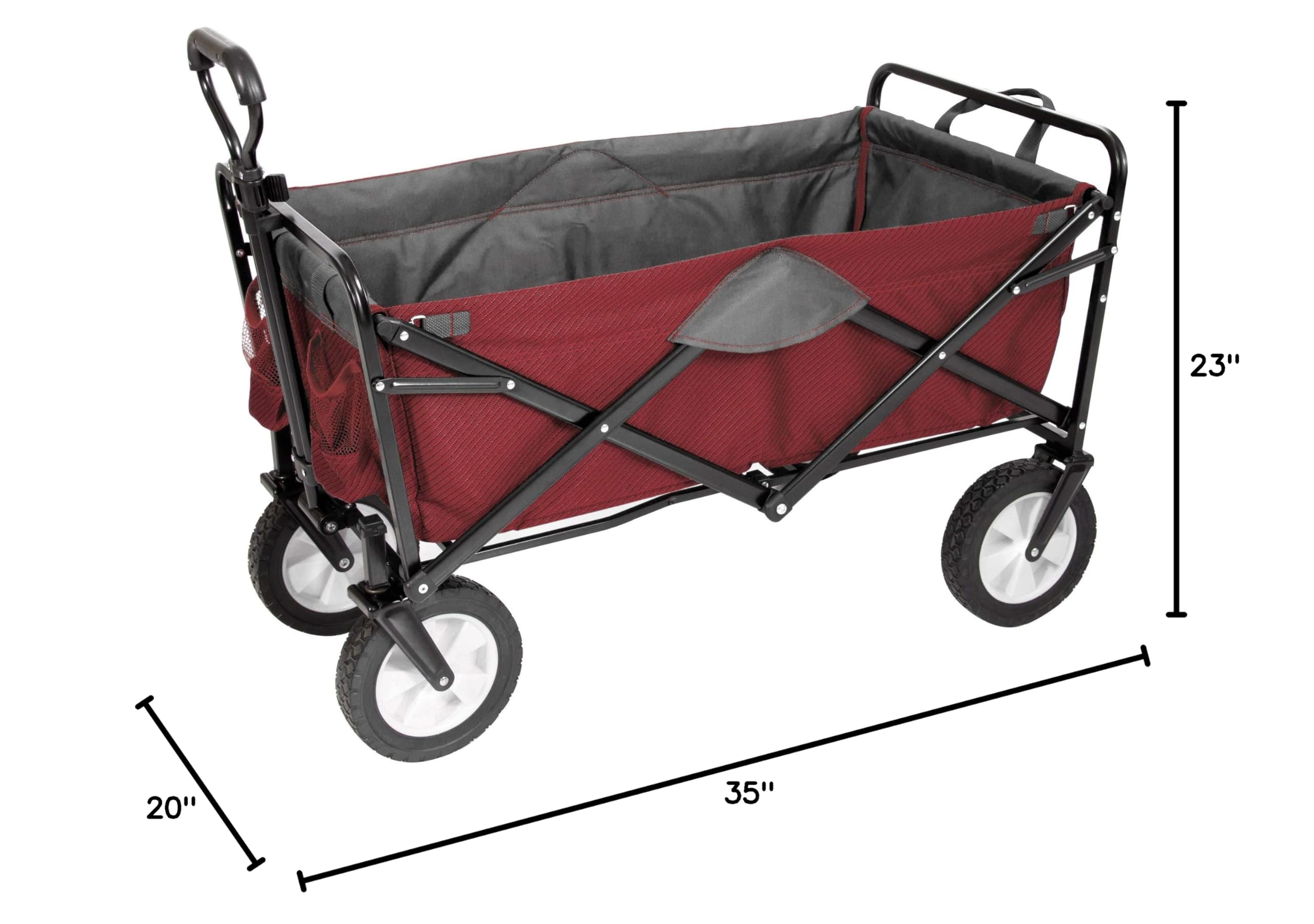 MacSports Heavy Duty Collapsible Wagon with Wheels - Foldable Utility Cart for Beach, Camping, Picnics & Outdoor Activities | Portable Beach Wagon Cart with Durable Frame