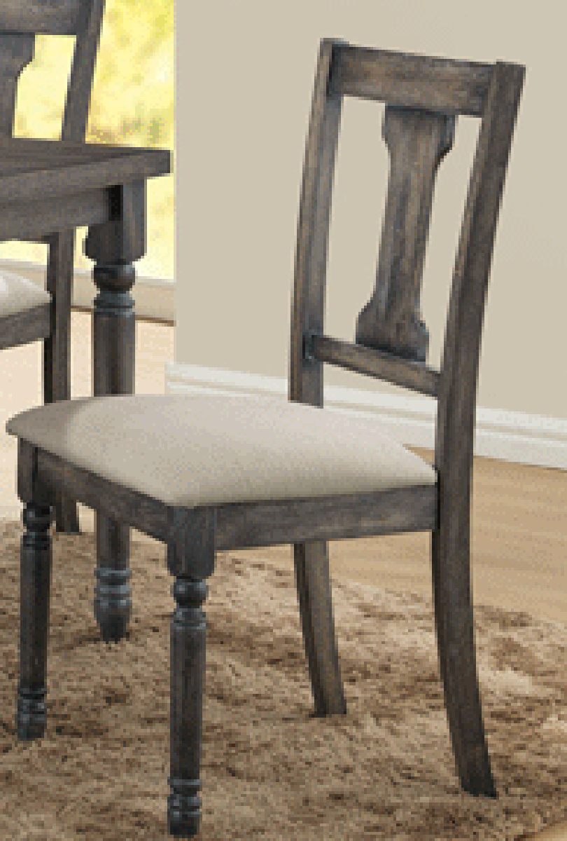 Acme Furniture Wallace Side Chair Set of 2 - Tan & Weathered Gray Dining Chairs for Kitchen, Dining Room & Office - 71437