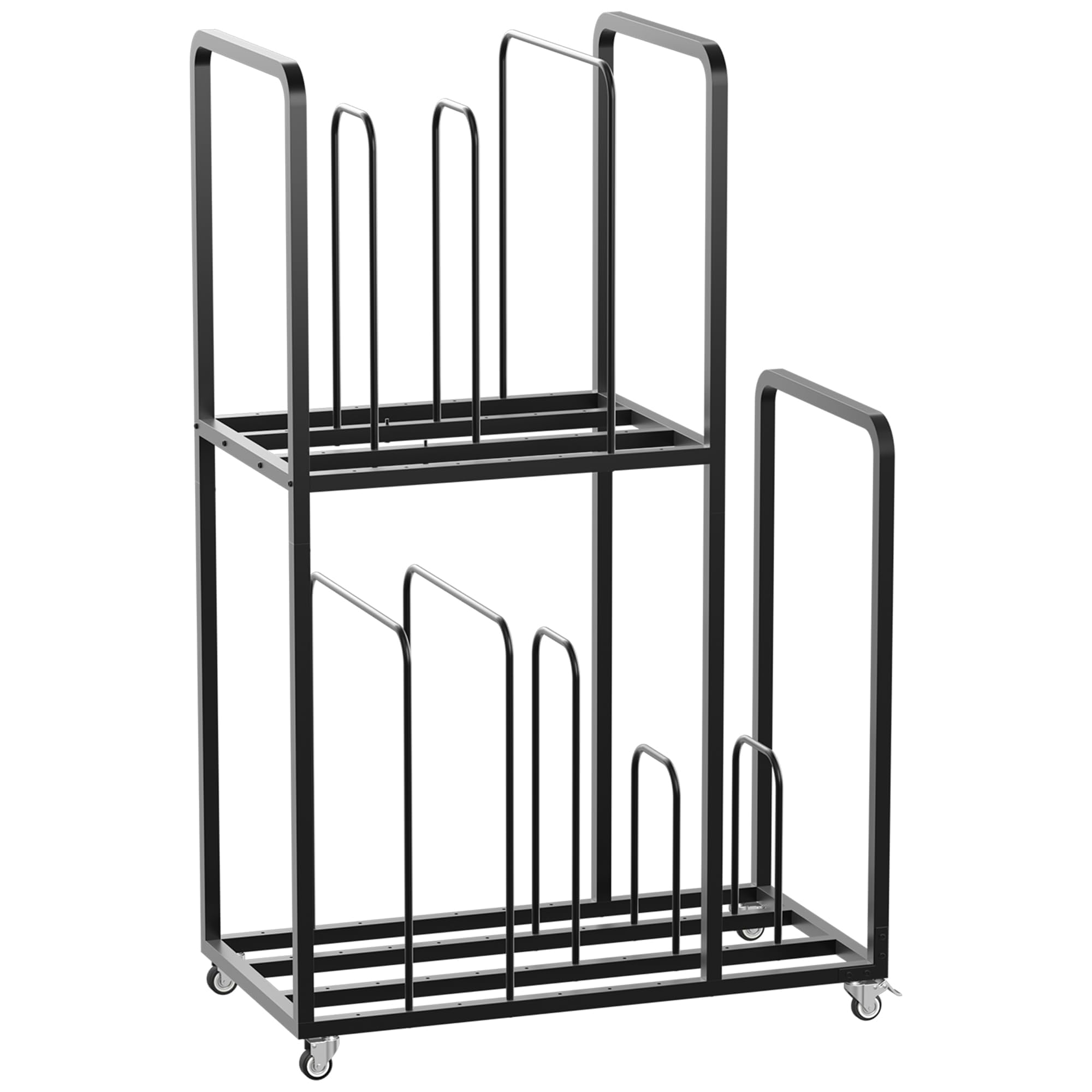 Lukar 2-Tier Metal Art Storage Rack with Wheels & Handle - Heavy Duty Canvas Drying Rack for Artists - Perfect for Studios, Galleries & Art Classrooms - Organize Paintings, Prints & Panels Easily