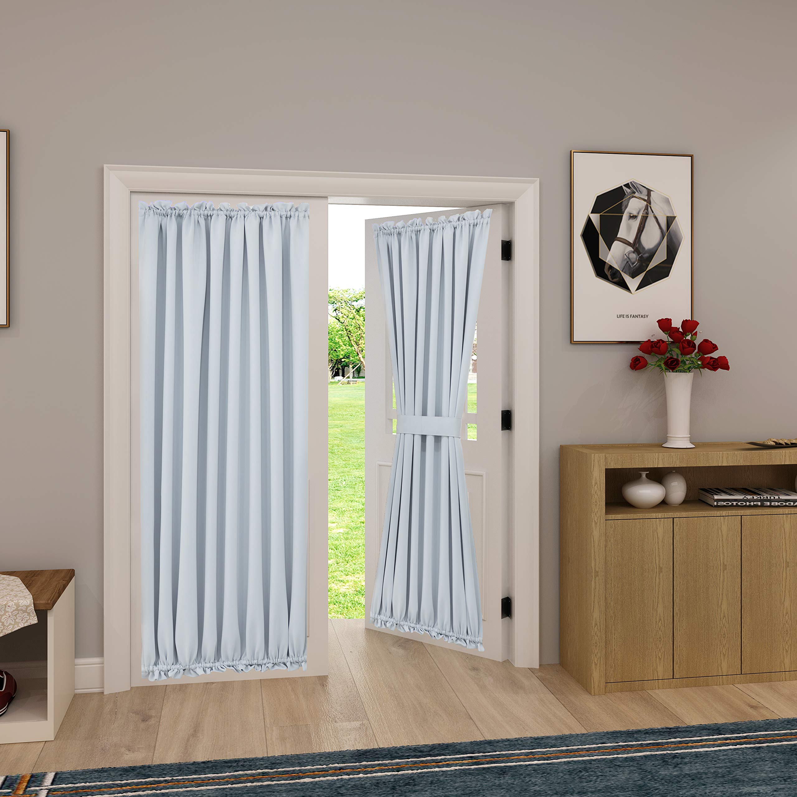 French Door Insulated Window Curtains - Blackout Drapes for Patio Doors with Privacy Protection, 1 Panel 72
