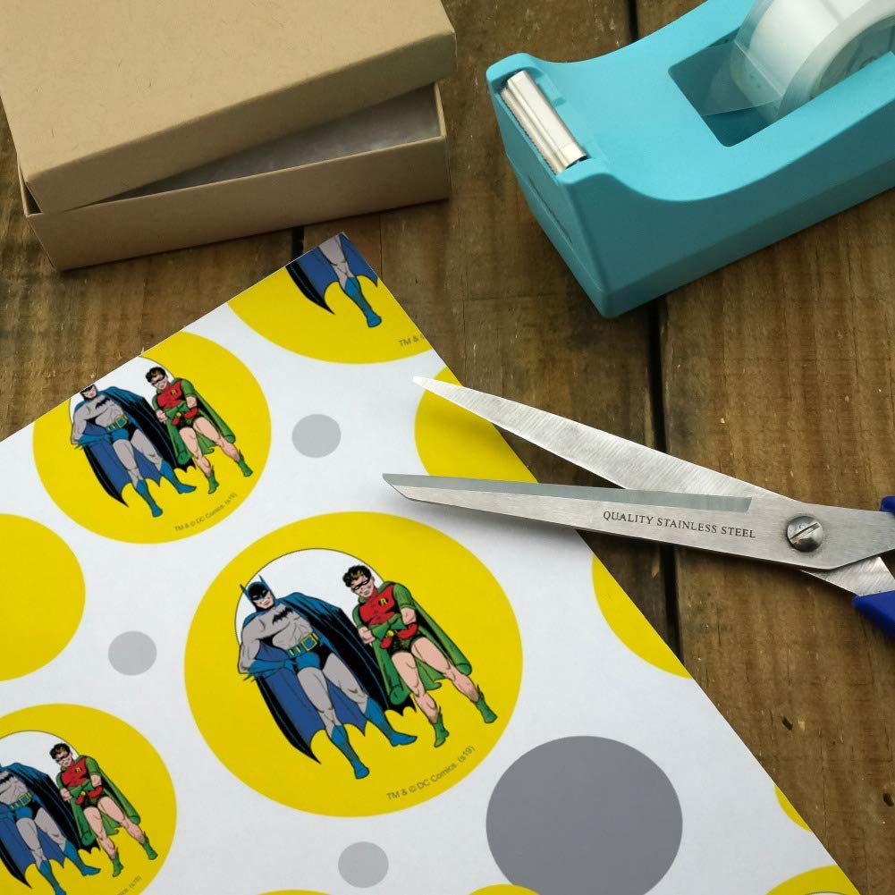 Batman and Robin Gift Wrap Paper Roll - Premium Superhero Wrapping Paper for Birthdays, Holidays & Special Occasions - Perfect for Comic Book Fans & DC Collectors