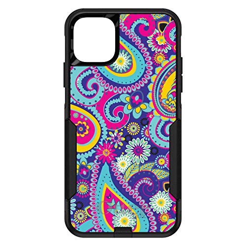 Hot Blue Yellow Pink Paisley On Black Case