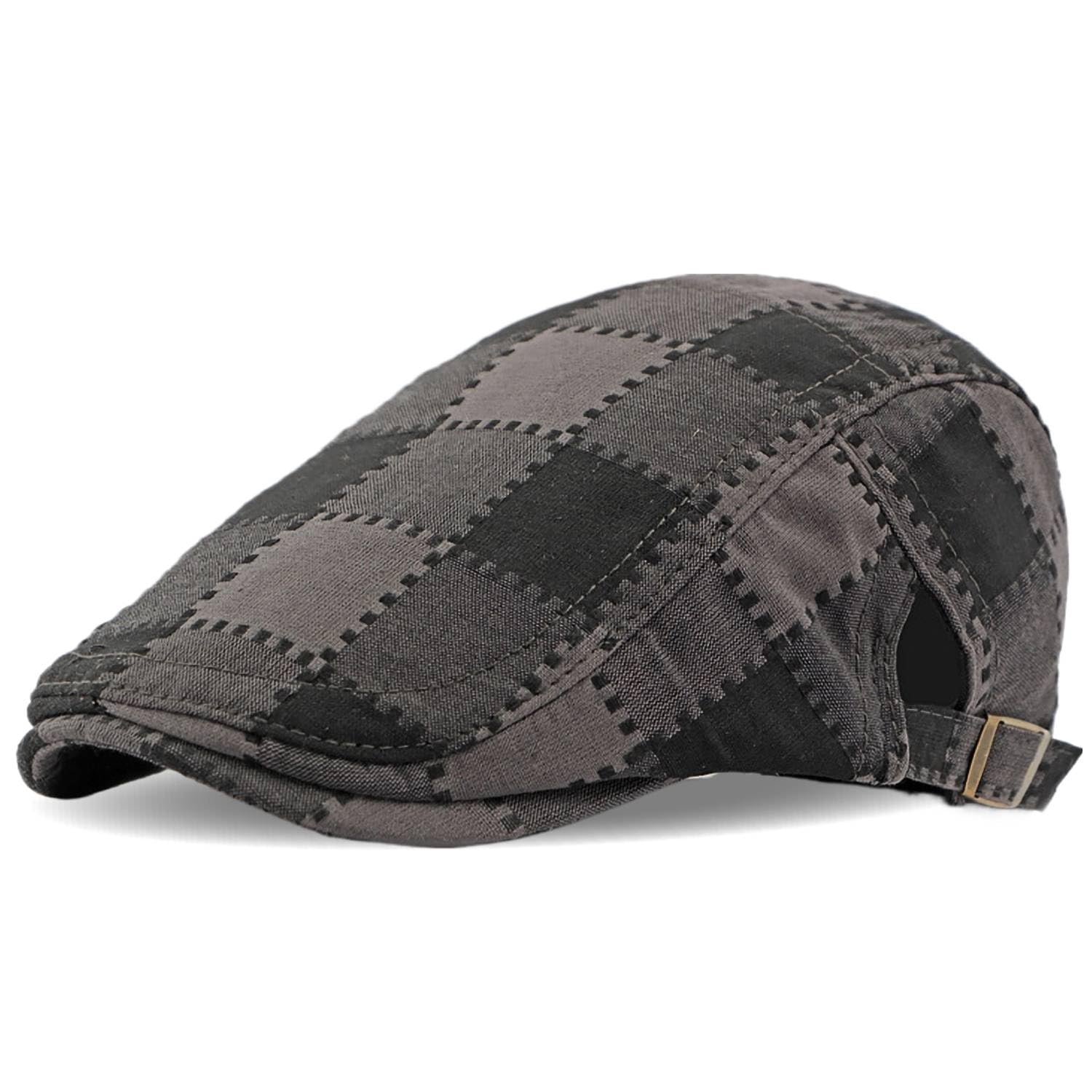 **Men's Newsboy Cap - Ivy Cabbie Hunting Military Hat with Camouflage Design - Peaked Flat Driving Cap for Golf, Outdoor & Casual Wear**