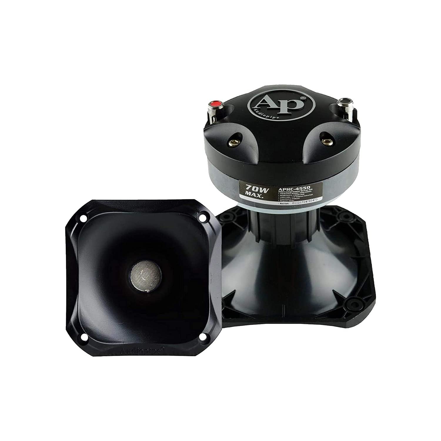 AudioPipe APHC-4550 3.5 Inch Car Audio Compression Driver with ABS Horn Combo - High Frequency Vehicle Stereo System for Clear Radio & Music Listening | Perfect for Car Audio Upgrades & Professional Sound Systems