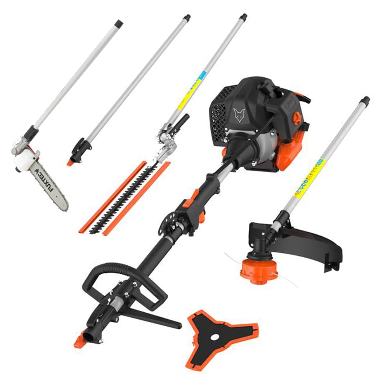 FUXTEC FX-MT252ER 5-in-1 Multi-Tool Gasoline Brush Cutter - 52cc 3HP 2-Stroke Engine with Adjustable Hedge Trimmer, Grass Trimmer, Shoulder Strap & 1m Extension - Perfect for Lawn Care, Landscaping, Yard Maintenance and Property Clearing