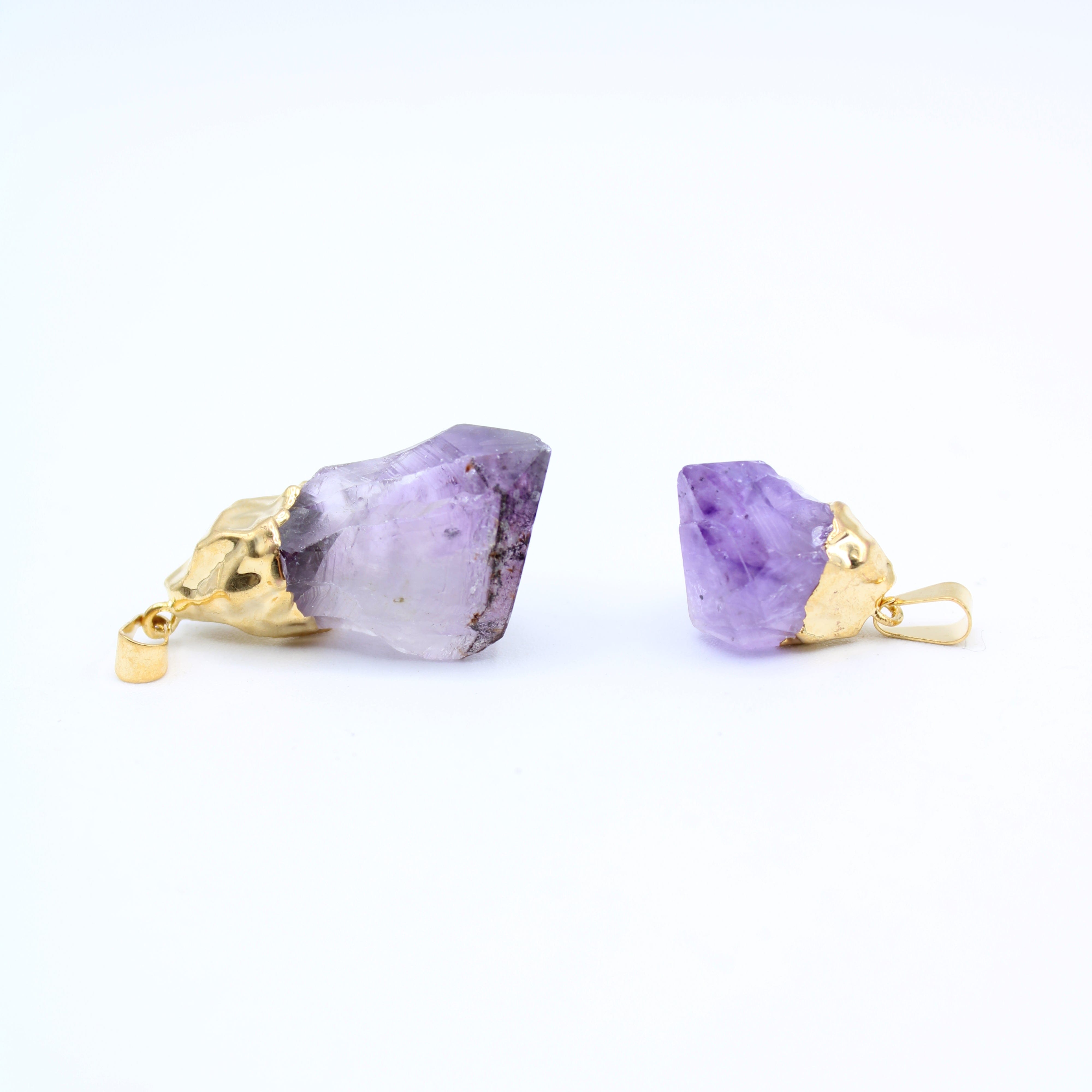Natural Amethyst Crystal Point Pendant Necklace - Healing Stone Jewelry for Women - Perfect for Meditation, Energy Cleansing & Spiritual Gifts