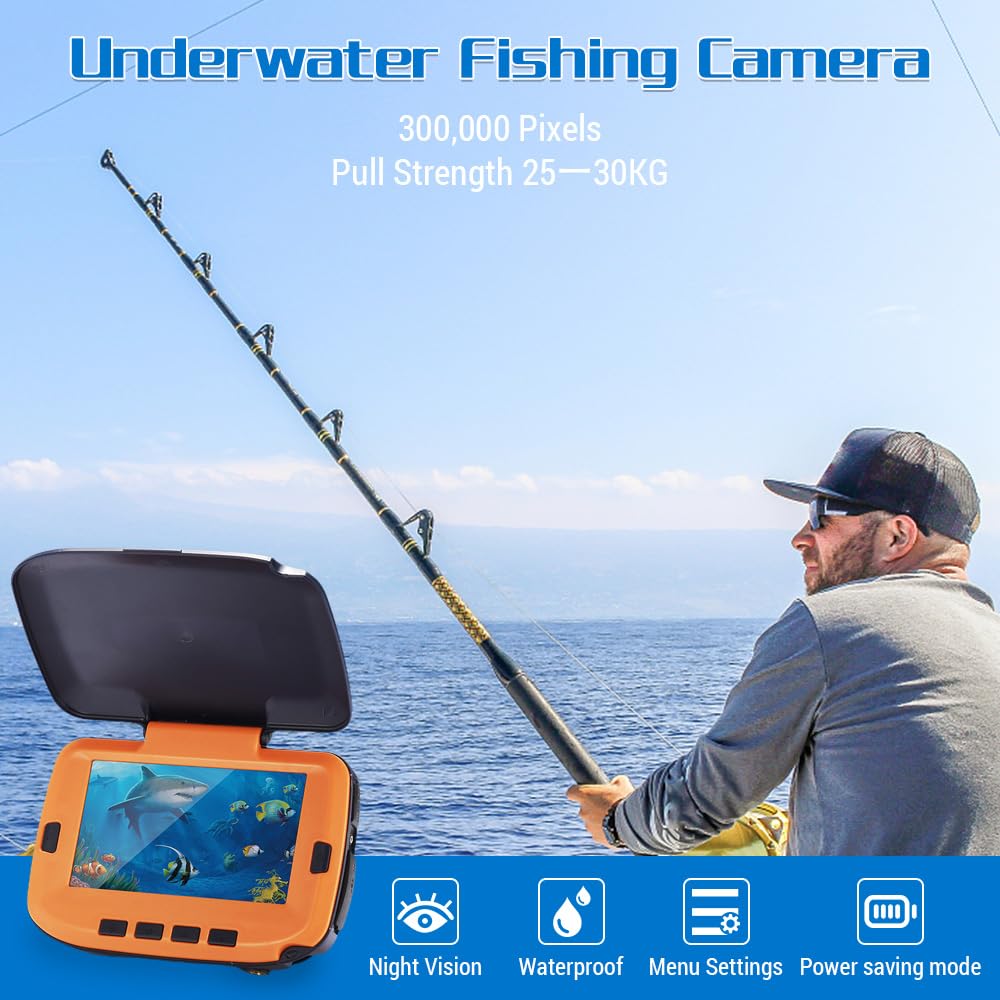 **4.3 Inch LCD Digital Underwater Fishing Camera with 120° View, 300K Pixels & Night Vision - Ideal for River, Ice, and Deep Sea Fishing Adventures**