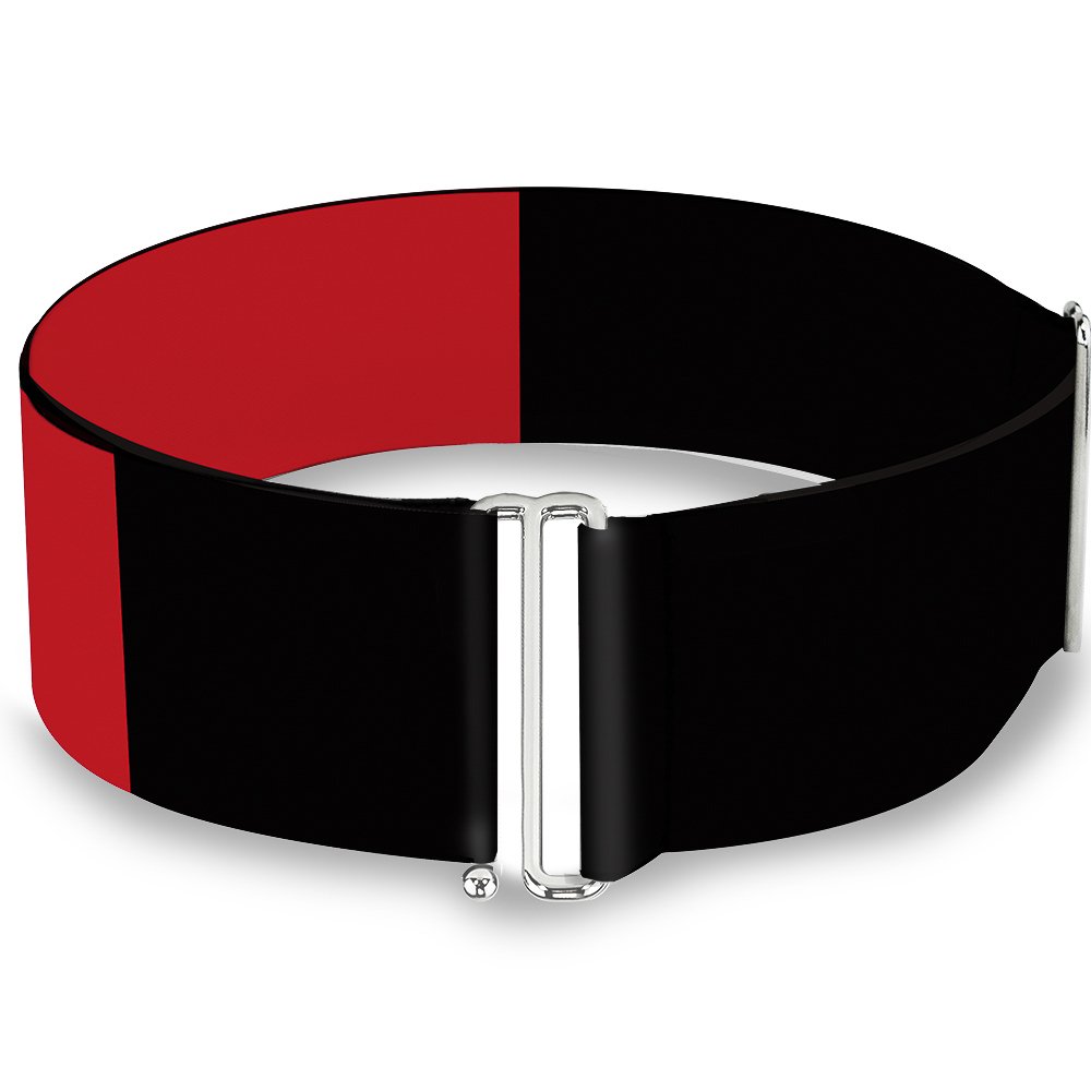 DC Comics Harley Quinn Diamond Split Red Black Adjustable Belt - 3.0 Inch Wide Cinch Waist Belt for Cosplay, Comic Con & Halloween Costume Accessories