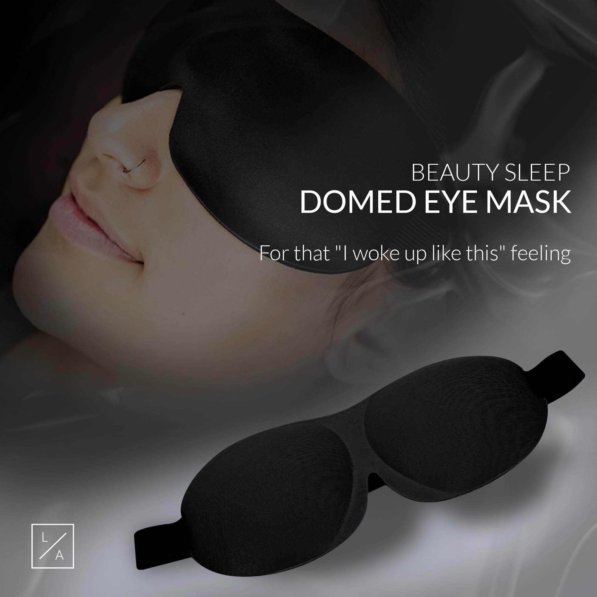 **Lash Affair 3D Sleep Mask for Eyelash Extensions – Contoured Lash Protector, Comfortable & Lightweight Night Eye Cover (Jet Black) – Perfect for Travel, Spa & Beauty Sleep**