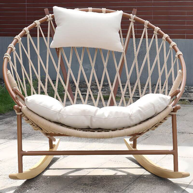 Natural Wood Grain Nursery Recliner with Removable Pillowcase - Comfortable Rocking Chair for Baby's Room, Nursery Decor & Breastfeeding