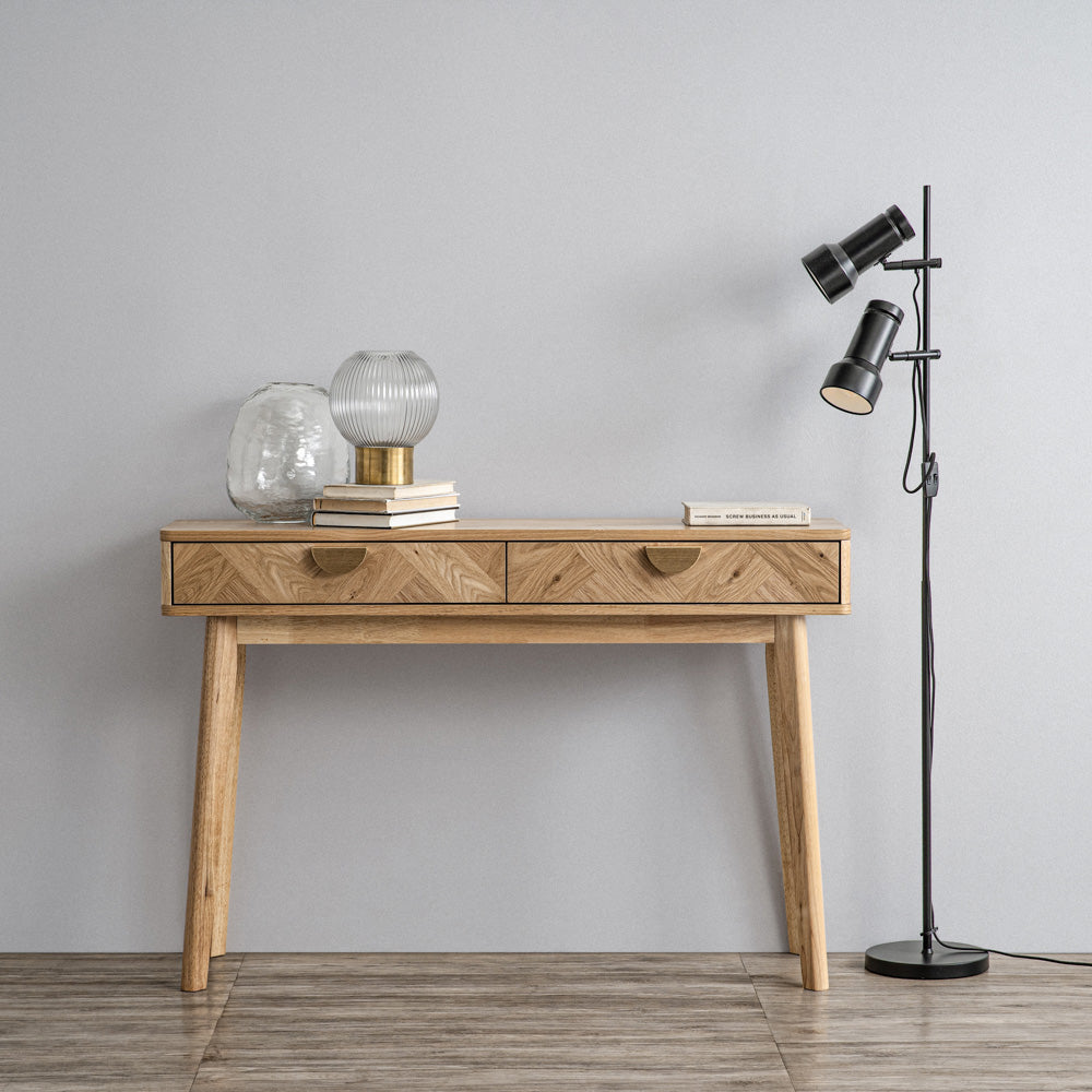 LOFTUS 47-Inch Oak Console Table - Entryway, Living Room, or Hallway Furniture for Home Decor
