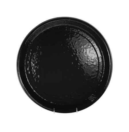 Solid Black 15.5 Inch Enamelware Serving Tray - Durable & Stylish for Dining, Entertaining, and Kitchen Use