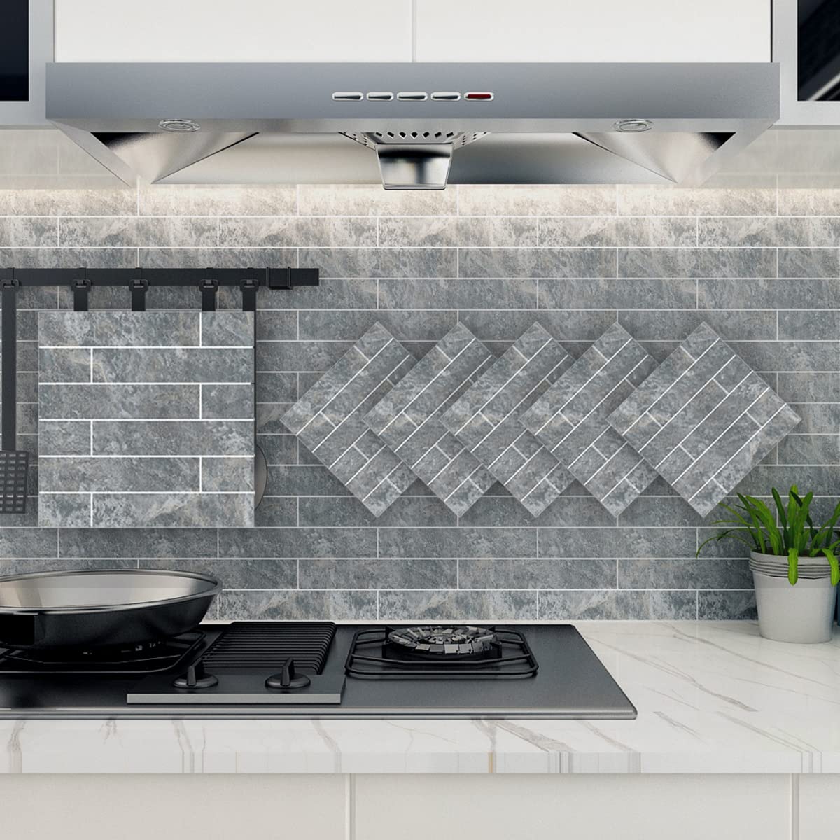 Premium Peel & Stick Backsplash Tiles - 10 Sheets for Kitchen, Bathroom & Laundry Room Decor