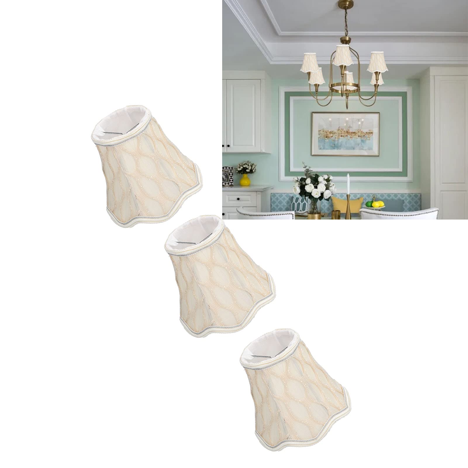 3Pcs Modern Clip-On E14 Lamp Shades - Fabric Table Lamp Shade Replacement for Home, Bedroom, Hall, Hotel & Studio - Perfect for Cozy Reading Nooks & Ambient Lighting