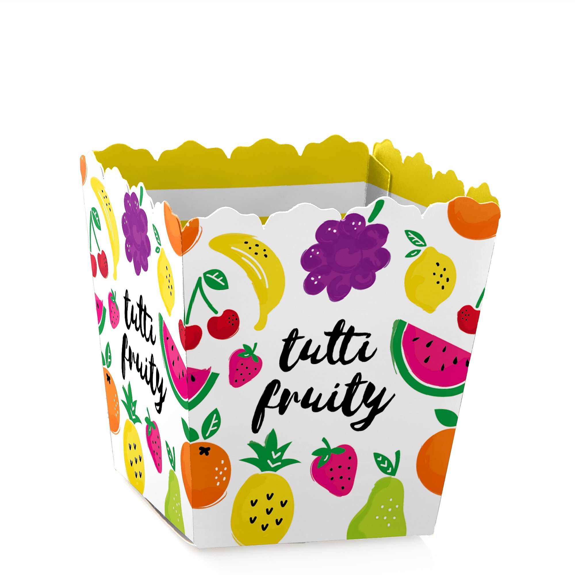 Big Dot of Happiness Tutti Fruity Party Mini Favor Boxes - 12 Pack Colorful Candy Treat Boxes for Summer Baby Showers, Birthday Parties & Special Events - Perfect for Wedding Favors, Bridal Showers & Kids Party Decorations
