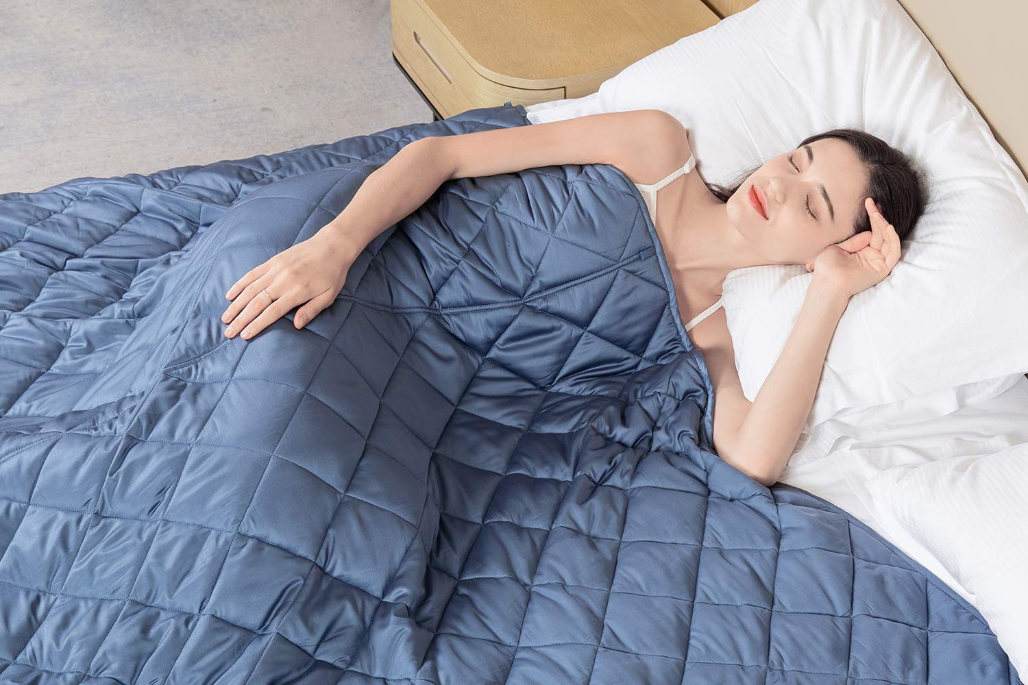 25 lbs Weighted Blanket for Adults - King Size 92x86 Inch Cooling Bamboo Blanket for Deep Sleep & Anxiety Relief - Perfect for Stress Relief, Insomnia, and Relaxation at Home or Travel