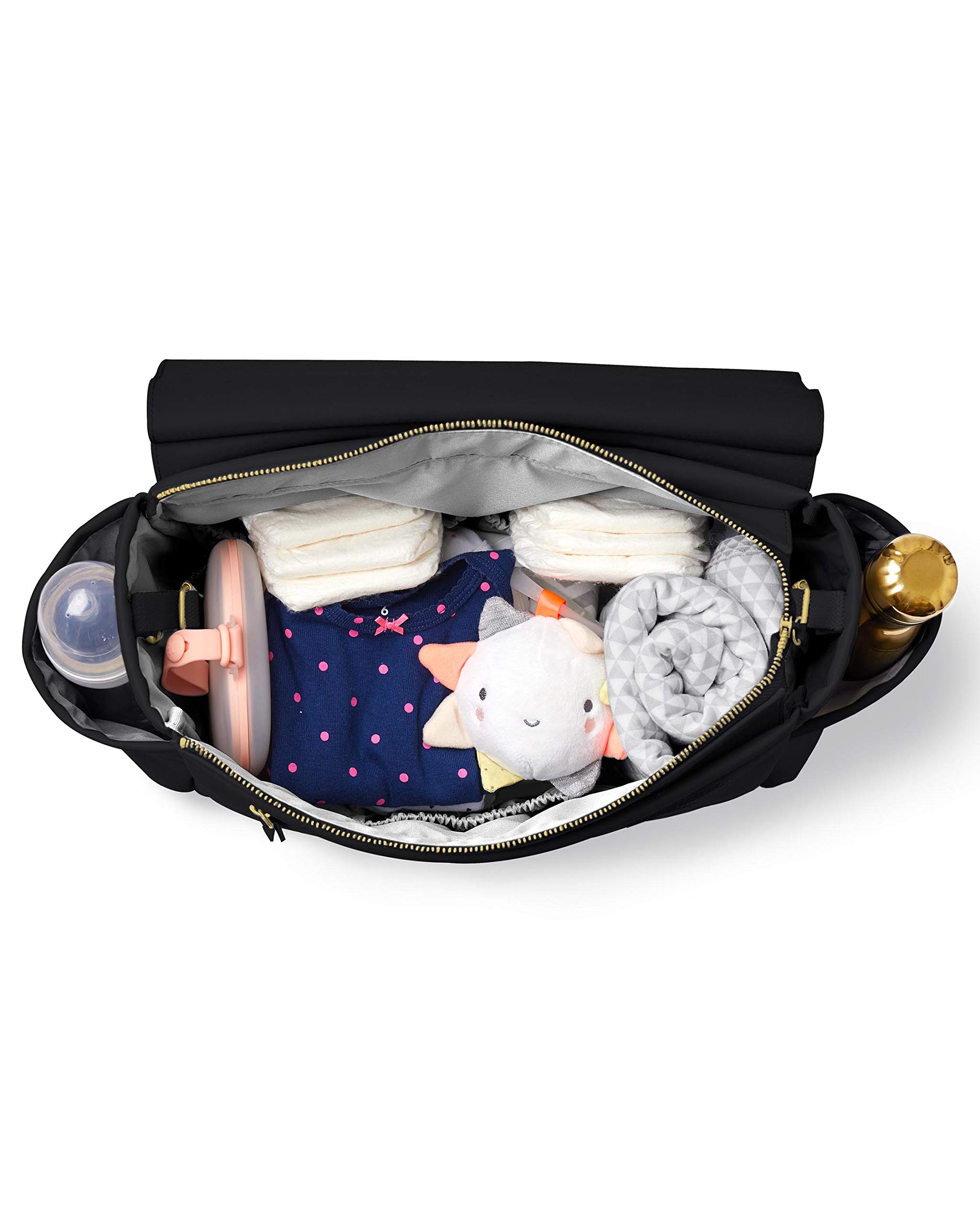 Skip Hop Greenwich Convertible Baby Changing Backpack Diaper Bag - Black, Lightweight 1.36kg for Travel, Daycare & On-the-Go Parents