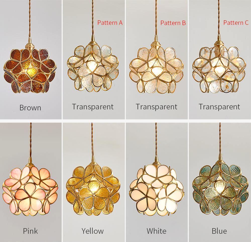 Modern Glass Petal Pendant Light - Elegant Floral Ceiling Lighting Fixture for Dining Room, Kitchen Island & Bedroom Decor