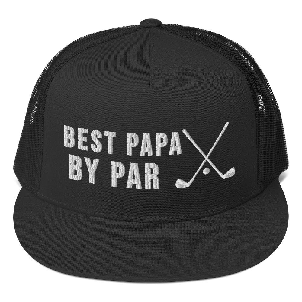 Funny Best Dad by Par - Golf Grandpa Trucker Hat for Men - Perfect for Father's Day, Golf Outings & Casual Wear