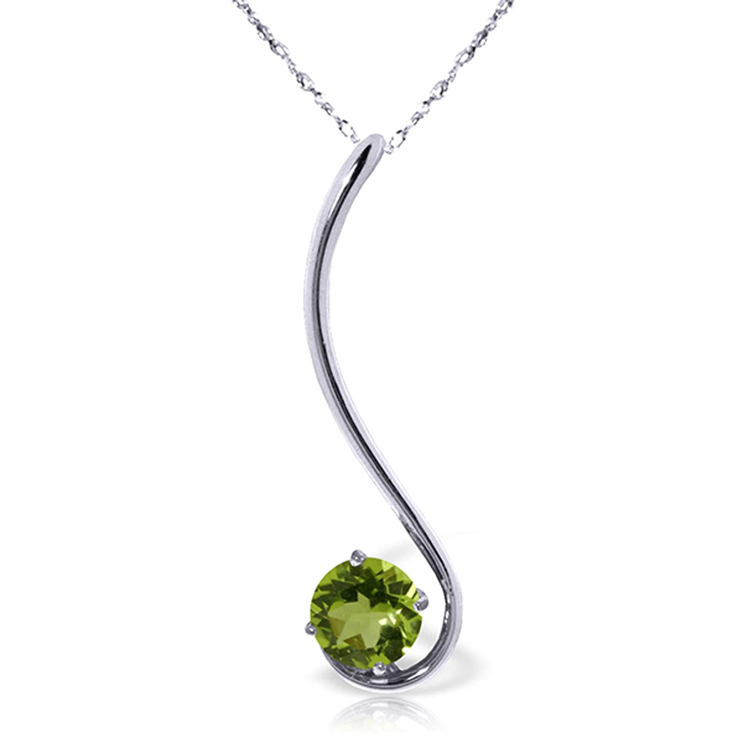 14K Solid Gold Necklace with Natural Peridot Gemstone | Elegant Dainty Jewelry for Women | Perfect for Birthday, Anniversary & Everyday Wear | GG Galaxy Gold Collection