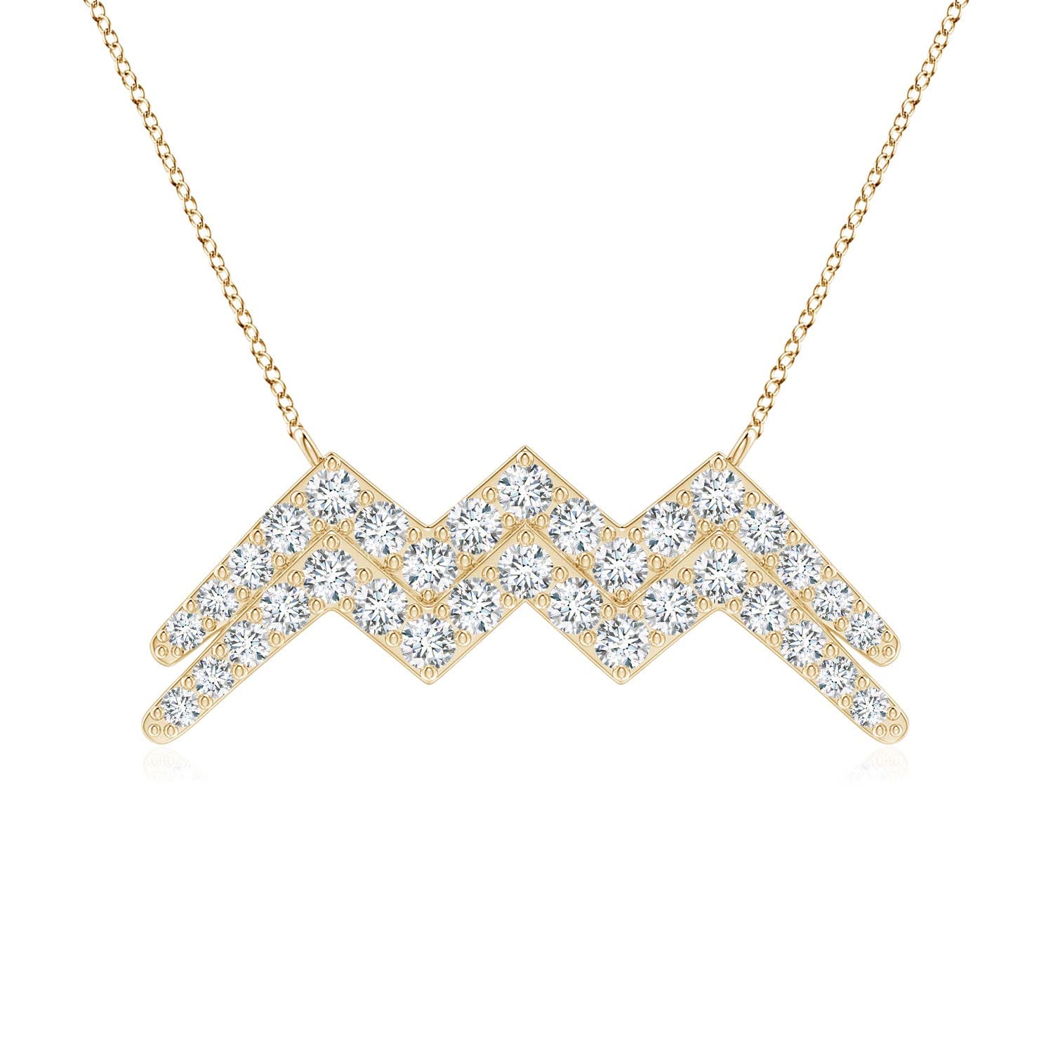 Angara 14K Solid Gold Natural Diamond Pendant Necklace for Women & Girls - April Birthstone Jewelry | Perfect Gift for Birthday, Wedding Anniversary | Elegant Everyday Wear & Special Occasions