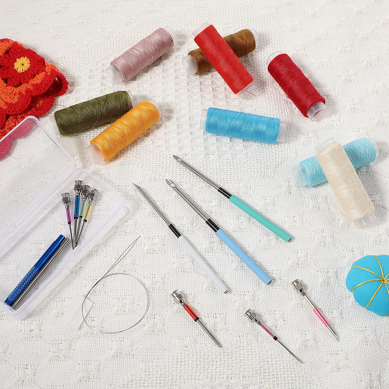 13-Piece Punch Needle Embroidery Kit for Beginners - 10 Sizes Punch Needles with Handles, Cross Stitch DIY Craft Tools for Adults | Perfect for Home Decor, Wall Art & Handmade Gift Projects