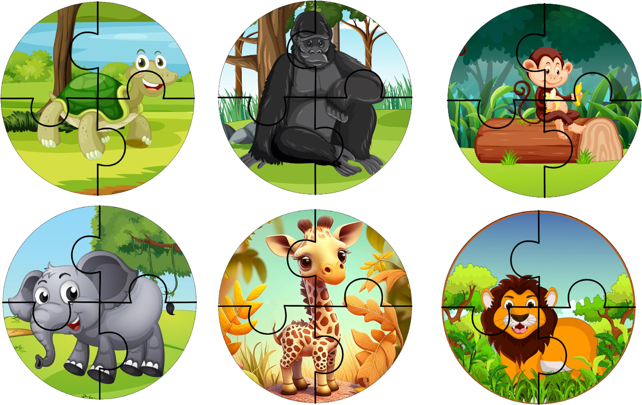 Educational Animal Puzzle for Kids - 6 Piece Learning Toy, Montessori Wooden Puzzle for Toddlers & Preschoolers | Perfect for Early Childhood Development & Classroom Activities