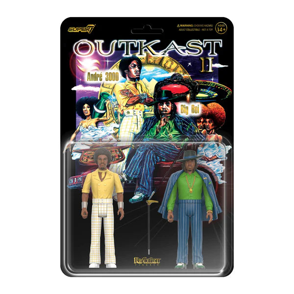 Outkast (Aquemini) 2 Pack Action Figures by Super7 - Big Boi & Andre 3000 Collectible Vinyl Figures for Music Fans & Hip Hop Collectors - Perfect for Display, Gifts & Home Decor