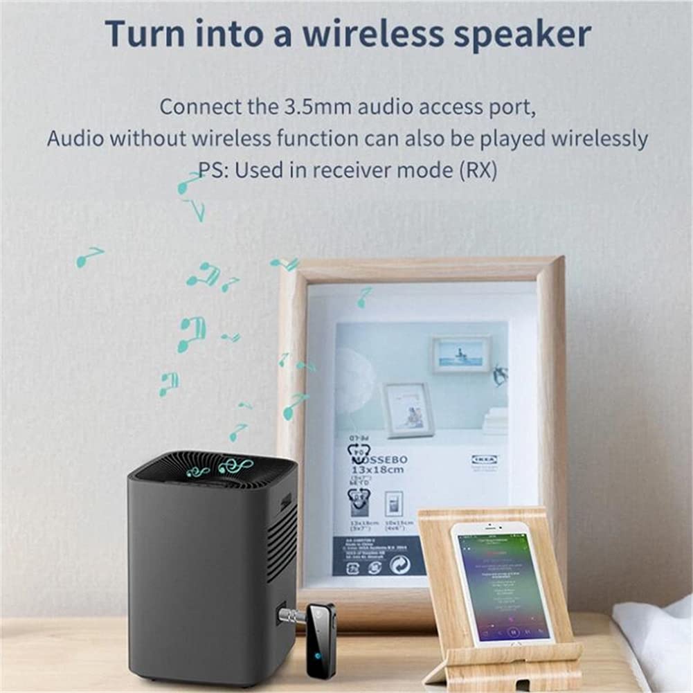 TFUFR Bluetooth 5.0 Audio Adapter - Wireless 3.5mm AUX Car Bluetooth Transmitter & Receiver for Home, Car, PC - Compatible with Headphones, Speakers, Music Streaming | Hands-Free Calling & Audio Upgrade Solution
