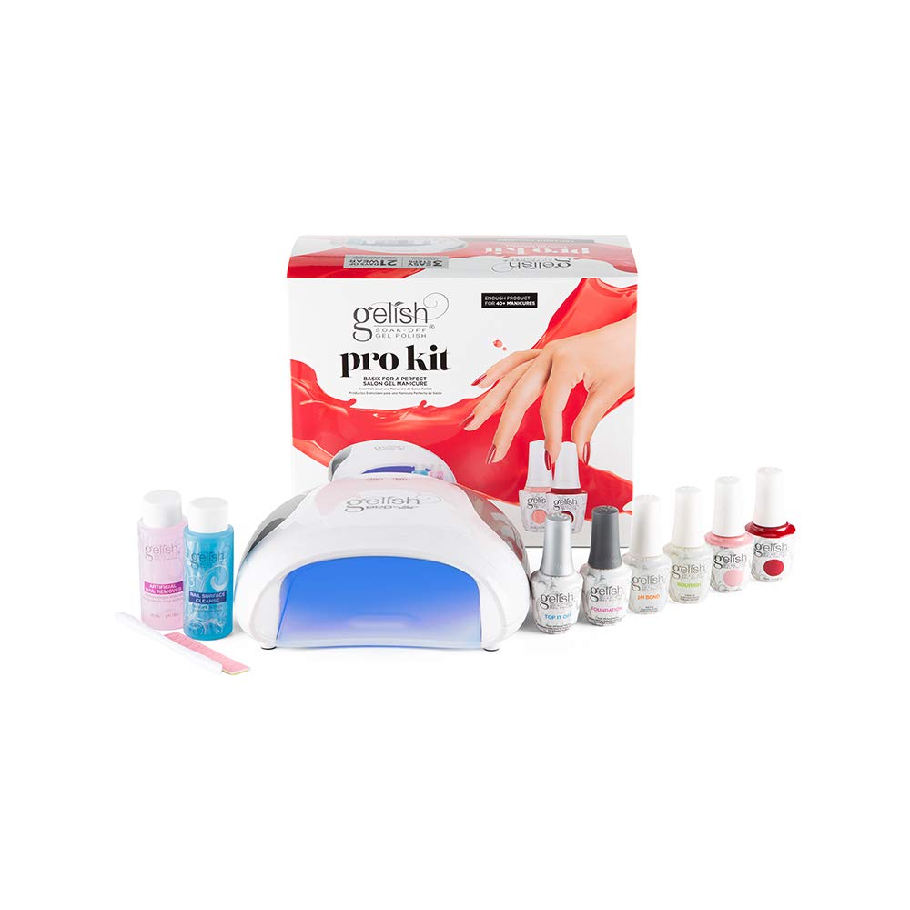 Gelish Pro Kit with LED Nail Lamp - Complete Professional Manicure Set for Home Use | UV/LED Curing Light, Gel Polishes, Nail Essentials & Remover | Perfect for DIY Gel Nails, Salon-Quality Results at Home