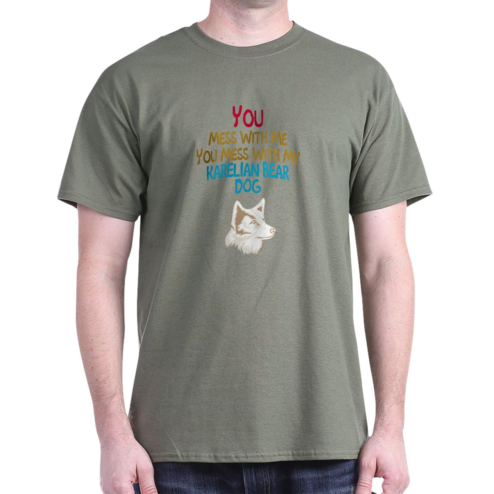 Karelian Bear Dog Dark T-Shirt for Men - 100% Cotton Classic Graphic Tee | Casual Wear, Dog Lovers Gift, Outdoor Activities