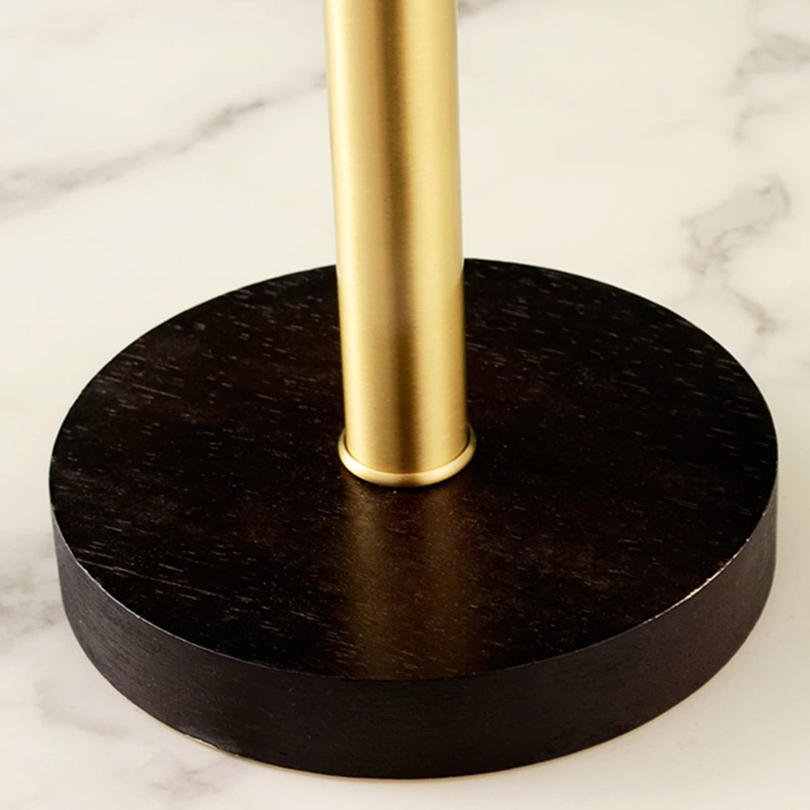 Copper Butterfly Paper Towel Holder with Solid Wood Base - Freestanding Kitchen Countertop Roll Paper Storage Dispenser (Gold Brown) | Elegant Bathroom & Kitchen Decor for Home & Office