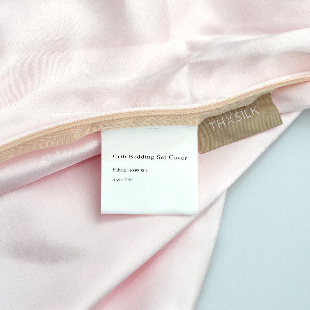 THXSILK 100% Pure Mulberry Silk Duvet Cover - Organic, Ultra Soft & Smooth Crib Bedding, 35