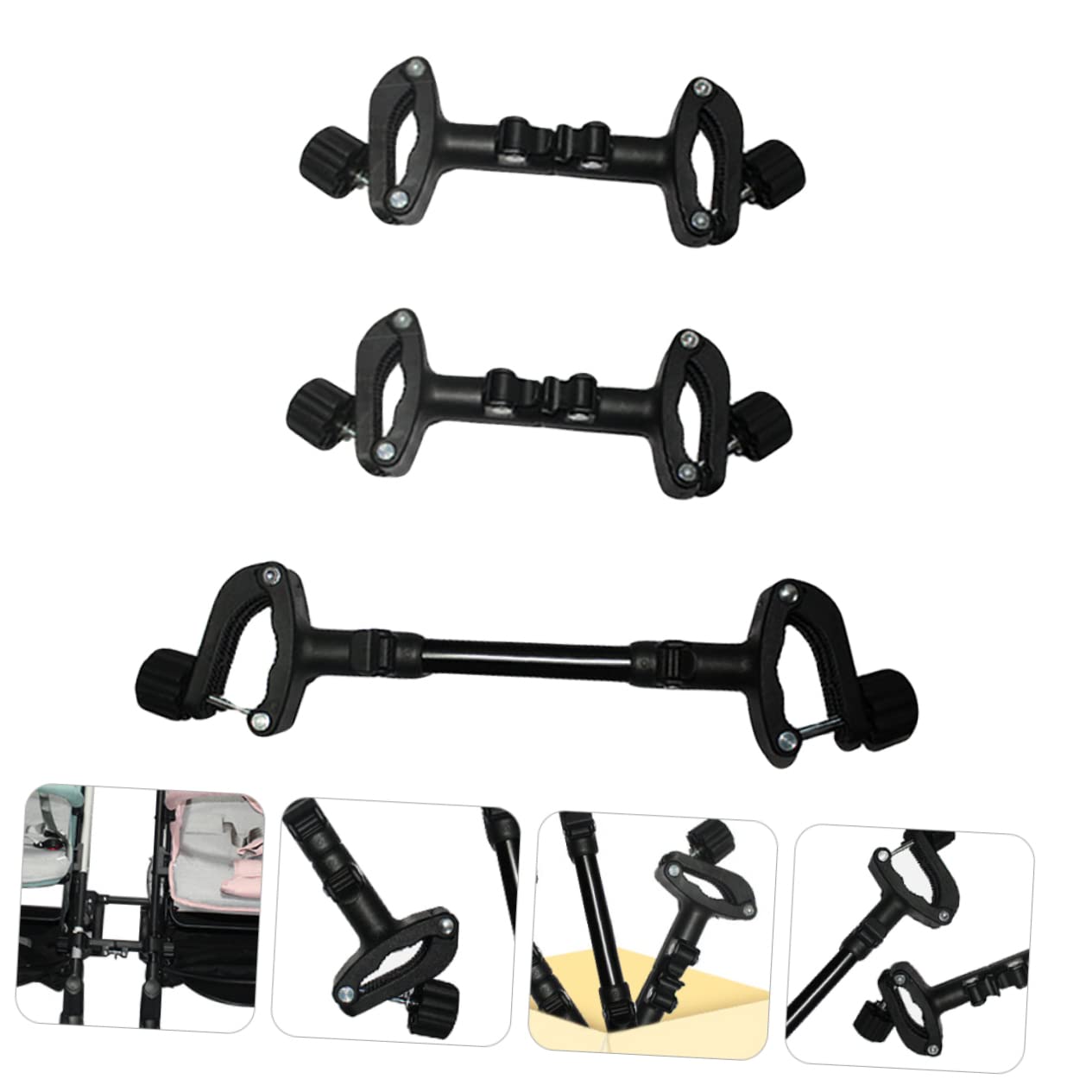 Durable Stroller Connector for Twin Baby Strollers - Quick Install & Detachable Accessory with Sturdy Iron-Plastic Construction | Perfect for Travel, Shopping & Outdoor Activities with Twins