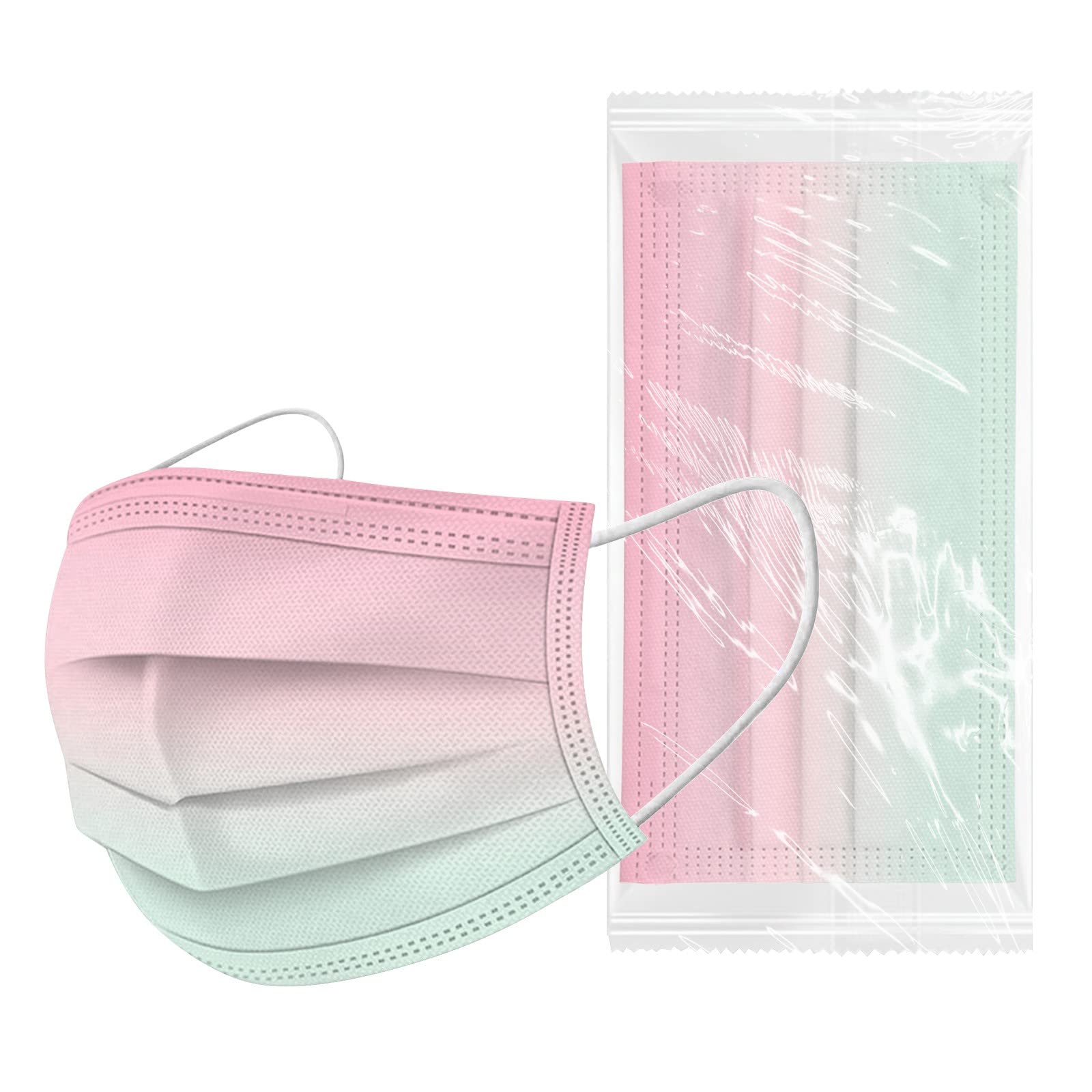50-Pack 3-Ply Disposable Face Masks for Adults - Safety & Dust Protection for Daily Use