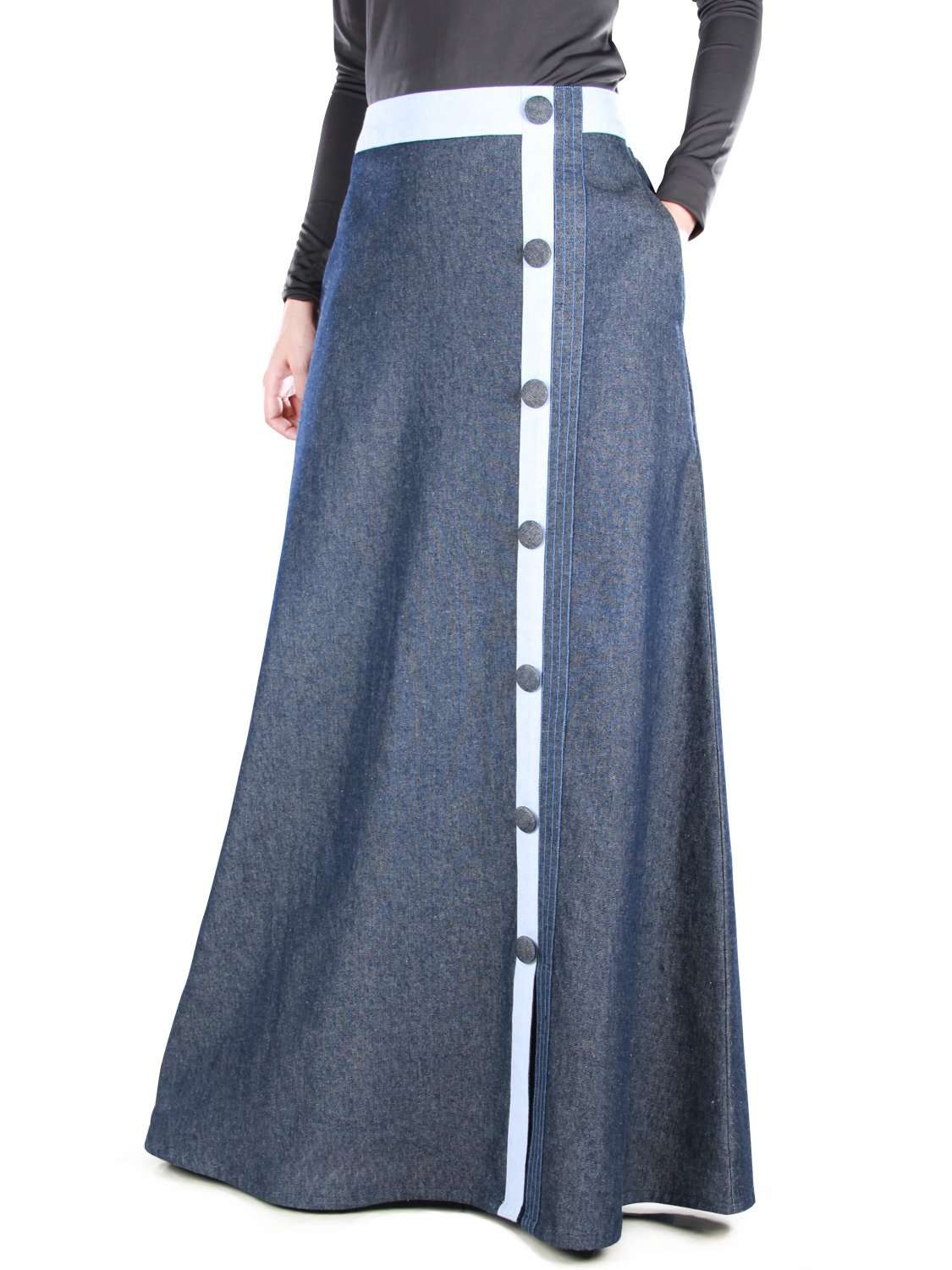 Zynah Women's Blue Denim Skirt - High Waisted A-Line Denim Mini Skirt for Casual Wear, Date Night & Summer Outfits