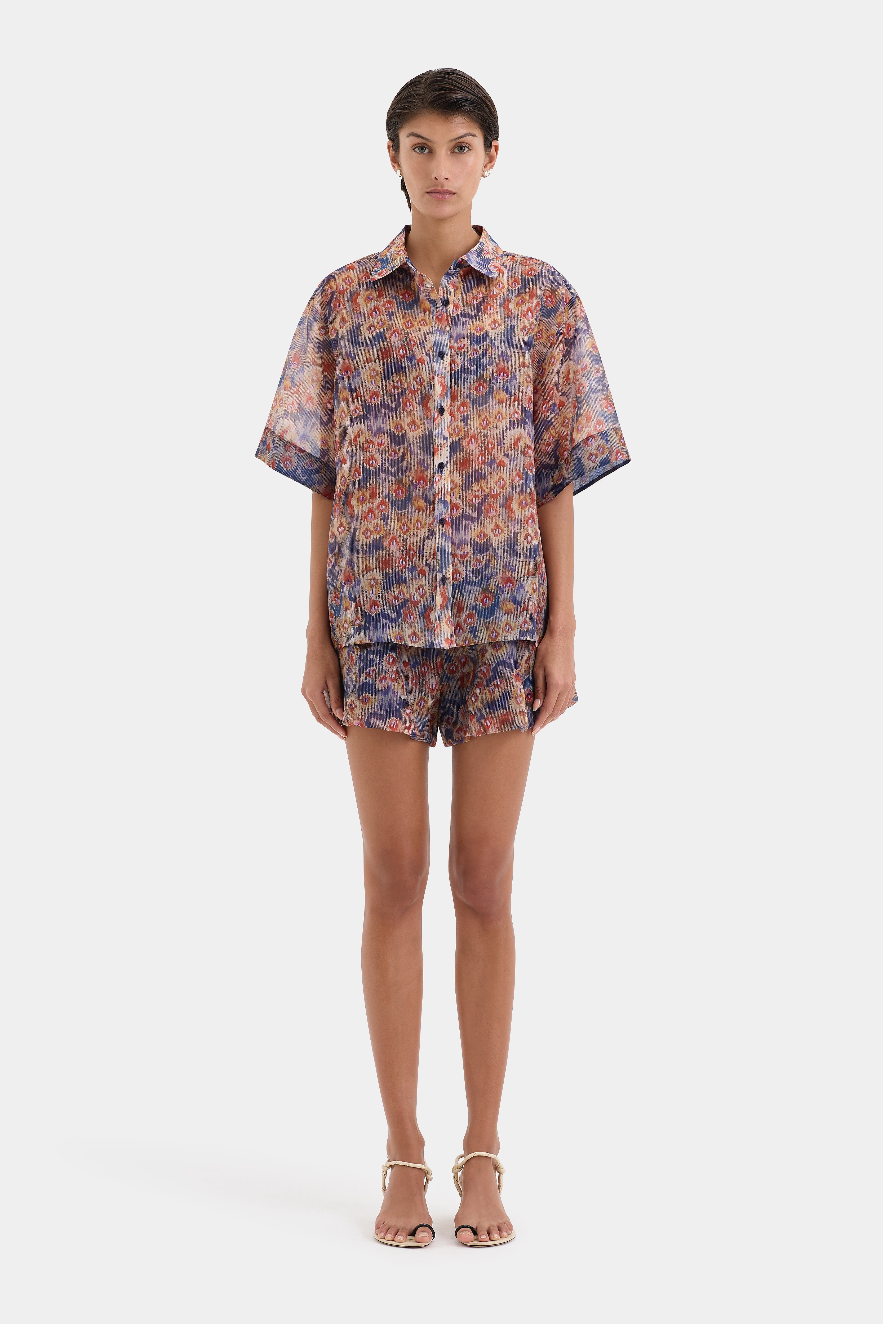 Fiore Shirt Petalo Scuro - Stylish Floral Print Blouse for Women | Perfect for Office, Date Night & Summer Outfits