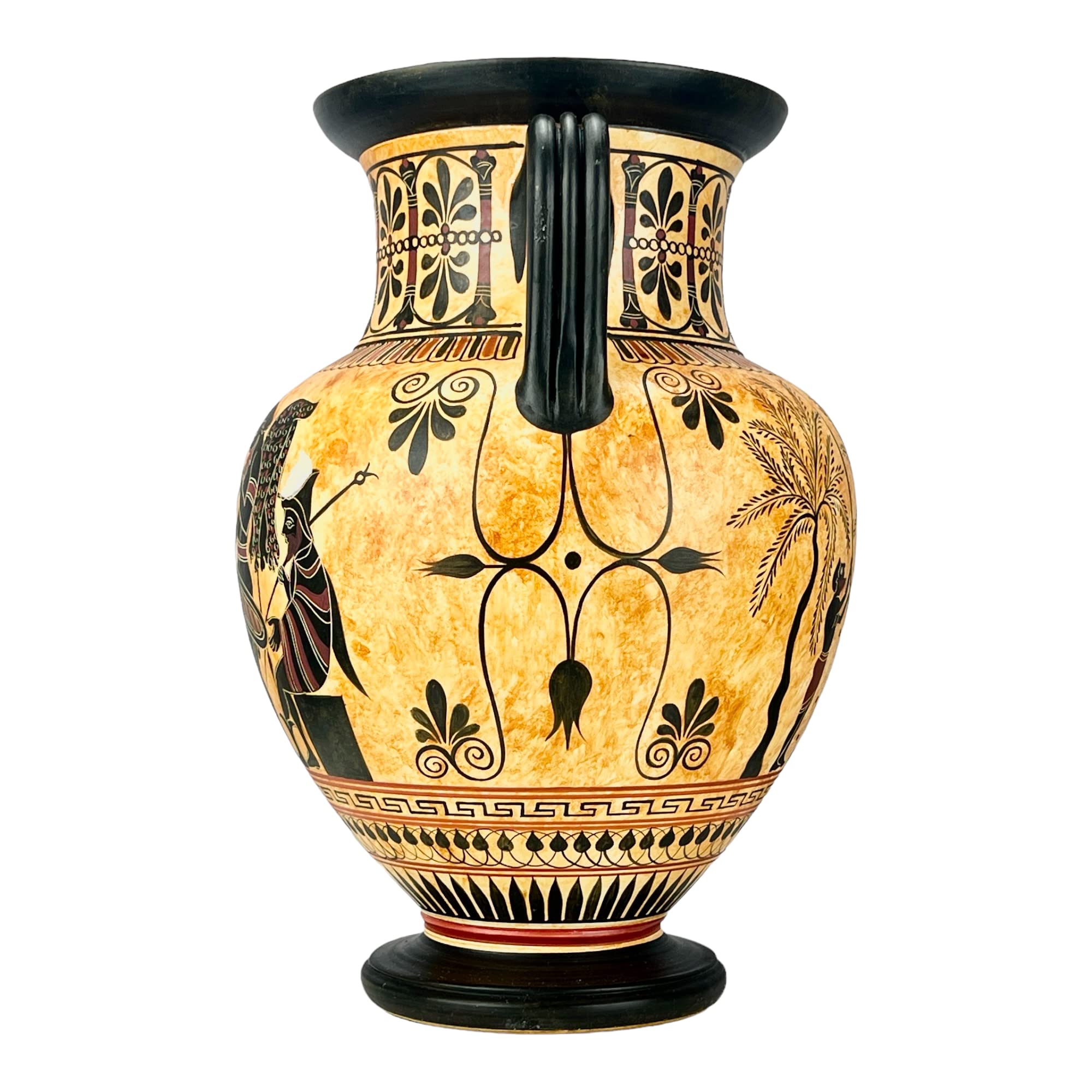 Ancient Greek Pottery Ceramic Vase - Amphora Olive Gathering Heracles Centaur Pholus Design | Handcrafted Art for Home Decor, Museum Replica & Greek Mythology Lovers