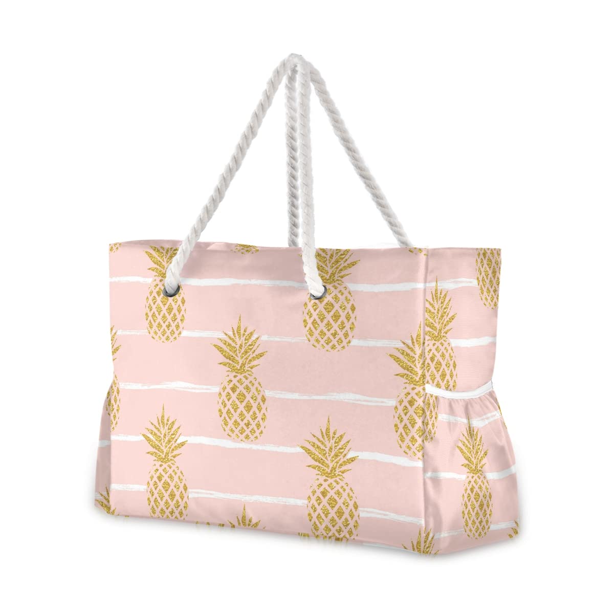 SUABO Large Summer Beach Tote Bag for Women - Cotton Rope Handle Shoulder Bag - Perfect for Beach Vacation, Pool Party, Travel & Shopping
